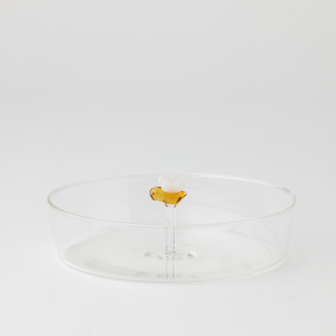 Clear Honeybell trinket dish by Pilbeam Living, with a smooth, elegant glass design for jewelry and small accessories.