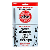 Suck UK fridge fonts magnets featuring colorful letter and number characters for decorative refrigerator lettering.