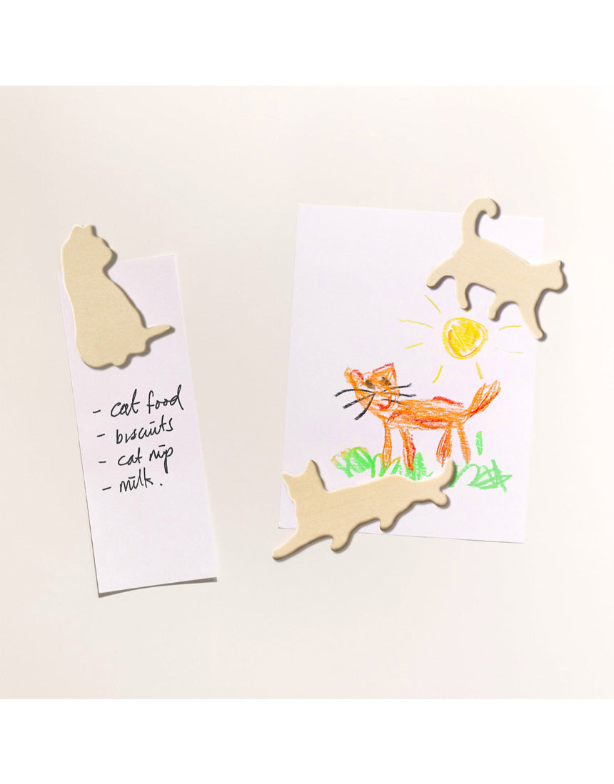 Set of Suck UK fridge magnets featuring colorful cat designs on a white background.