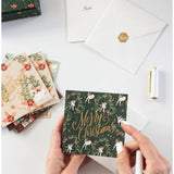 Bespoke Letterpress Christmas small greeting card boxset with 12 festive note cards featuring enchanted holiday designs.
