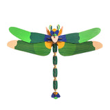 Studio Roof green dragonfly wall art in A4 size, featuring detailed illustration of a dragonfly on a vibrant background.