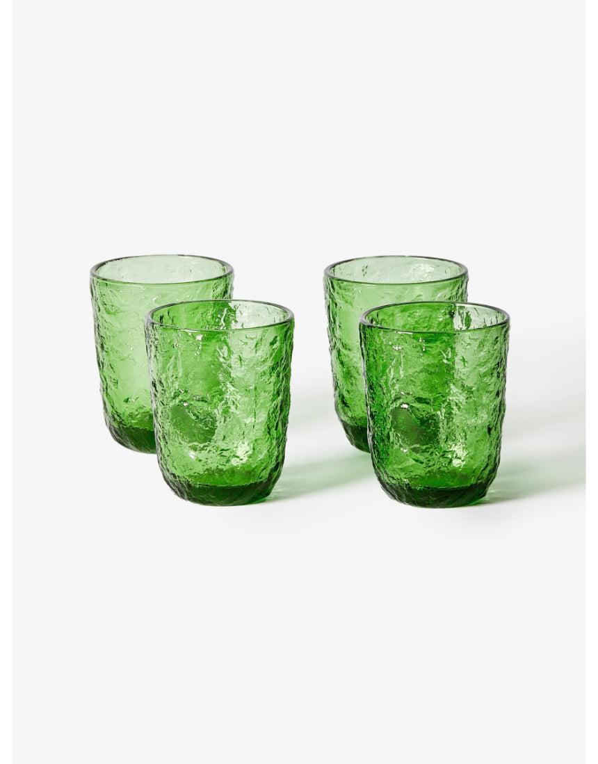 Bonnie and Neil Gem Green glass tumbler with a vibrant green design, perfect for everyday use or special occasions.