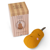 Picca Loulou Pumpkin Penelope yellow soft toy in box, adorable plush toy with bright yellow pumpkin design and soft fabric.