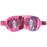 Kip & Co Jenny Kee Pretty In Pink silk eye mask with soft, luxurious fabric and elastic strap for comfortable sleep.