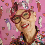 Kip & Co Jenny Kee Pretty In Pink silk eye mask with soft fabric and elegant design for comfortable sleep.