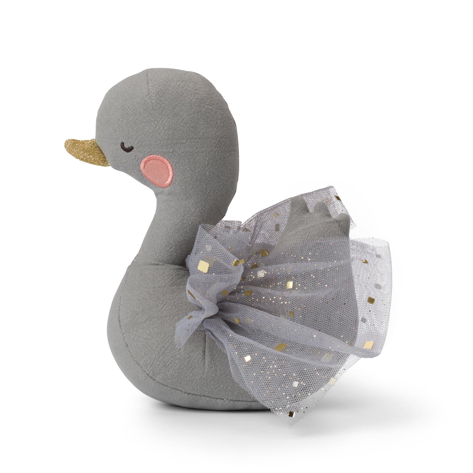 Soft toy goose named Gretchen by Picca Loulou, featuring plush, white feathers and a cute, friendly expression.