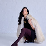 Herringbone Merino Wool Tights by Tightology showing textured herringbone pattern and snug fit on legs.