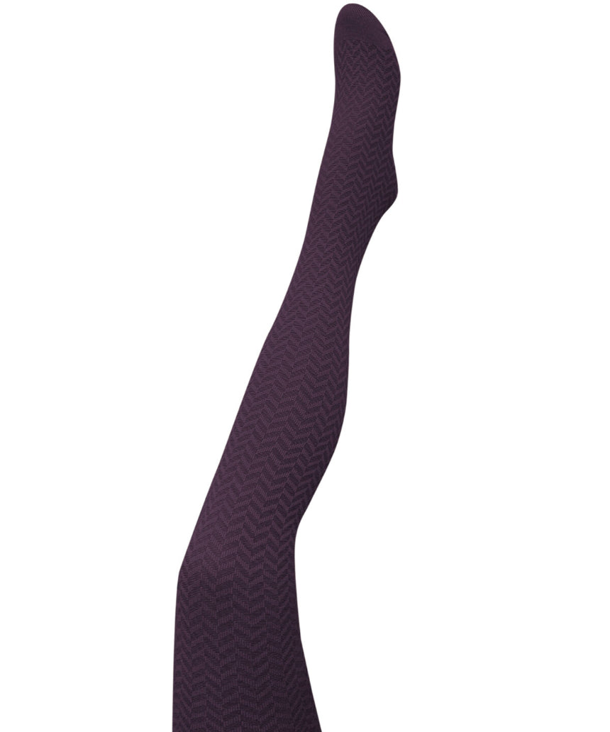 Herringbone Merino wool tights by Tightology featuring a stylish herringbone pattern and snug fit.