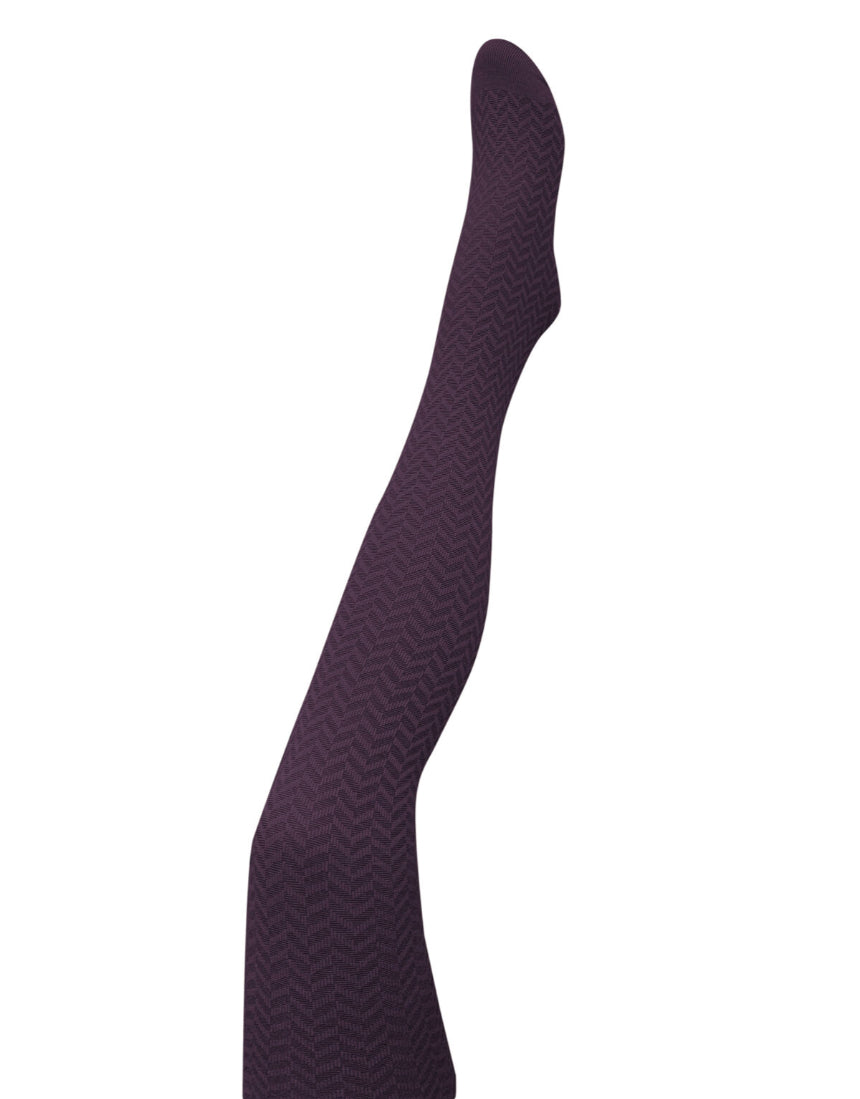 Herringbone Merino wool tights by Tightology featuring a stylish herringbone pattern and snug fit.