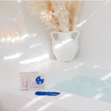 Lula self-warming lavender eye mask with soft fabric, designed for relaxation and eye comfort, shown in the image.