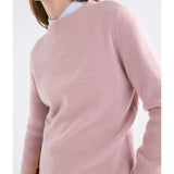 Elk Nevis Merino Sweater in blush pink, featuring a cozy knit design and ribbed cuffs, perfect for comfortable winter wear.