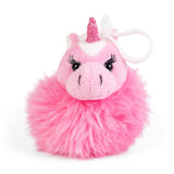 William Valentine unicorn pom pom clip with colorful plush pom poms and a cute unicorn design for hair or accessories.