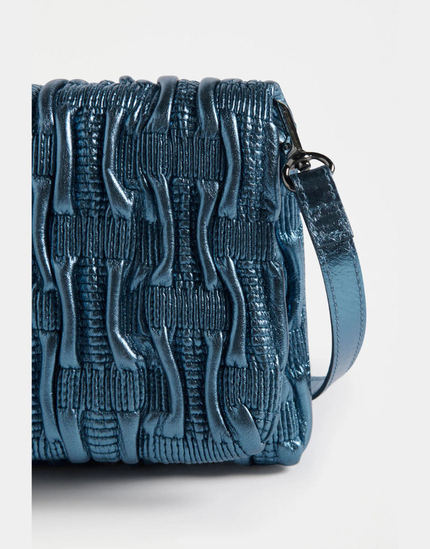 Elk Liska navy crossbody bag with adjustable strap and zippered main compartment, stylish and functional accessory.