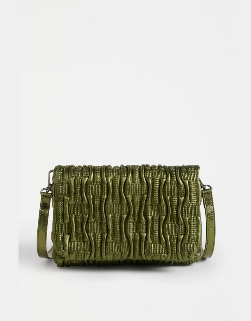 Olive green Elk Liska crossbody bag with adjustable strap and sleek design, featuring a compact and stylish accessory.