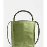 Olive green ELK The Label Bolenn Crossbody Bag with adjustable strap and minimalist design, made of durable leather.
