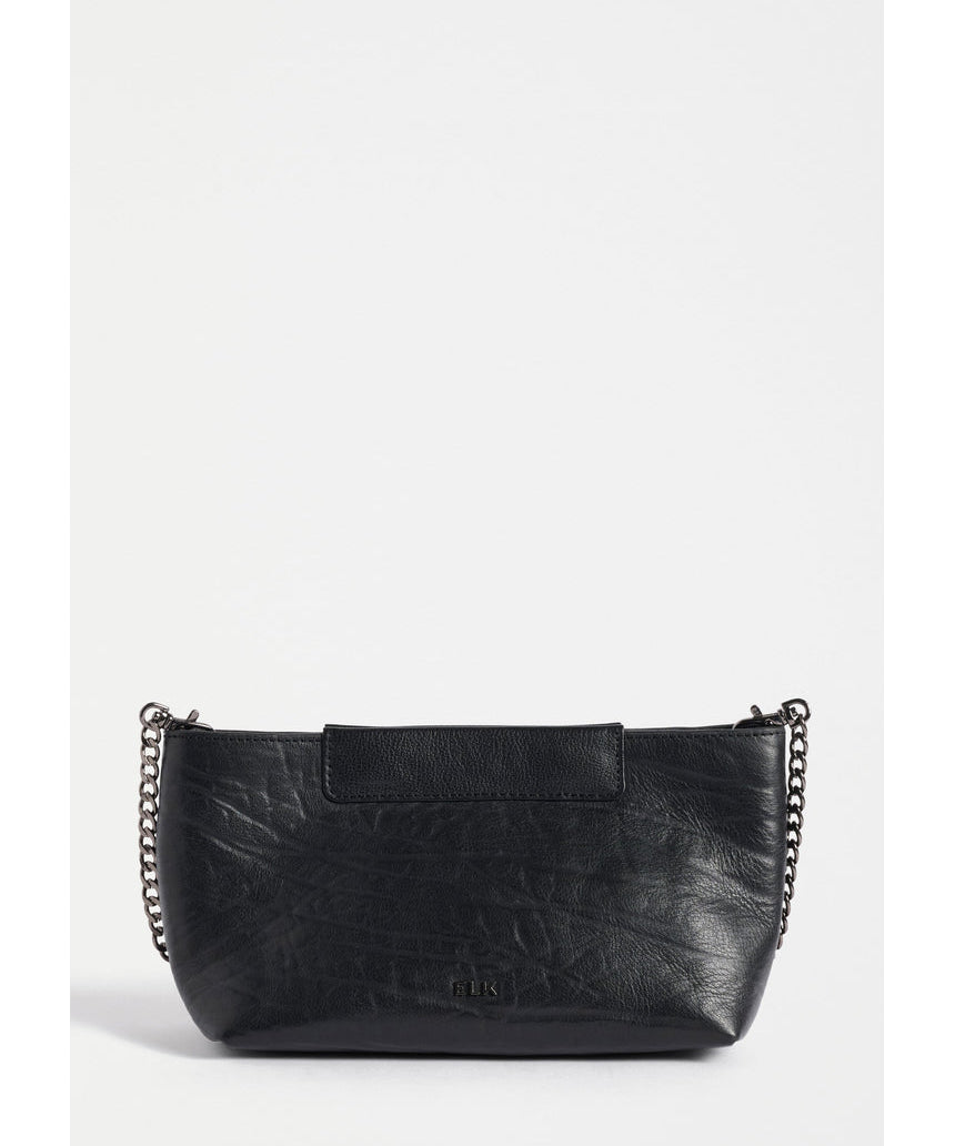 Black Elk Elsmar crossbody bag with adjustable strap and sleek design, featuring subtle branding and spacious interior.