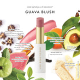 Lük Beautifood Bon Bon Guava Blush Lip Nourish with soft buttery pink color and natural ingredients, shown in close-up image.