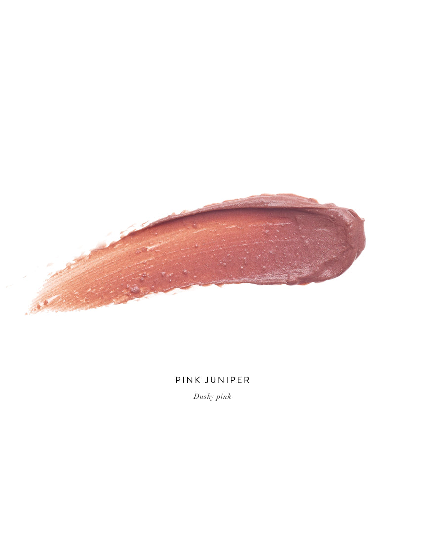 Luk Beautifood Lip Nourish lipstick in Pink Juniper, showing a smooth, natural-looking pink shade in a sleek lipstick tube.
