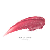 Luk Beautifood Lip Nourish lipstick in Ruby Grapefruit with vibrant orange-red shade and sleek packaging.