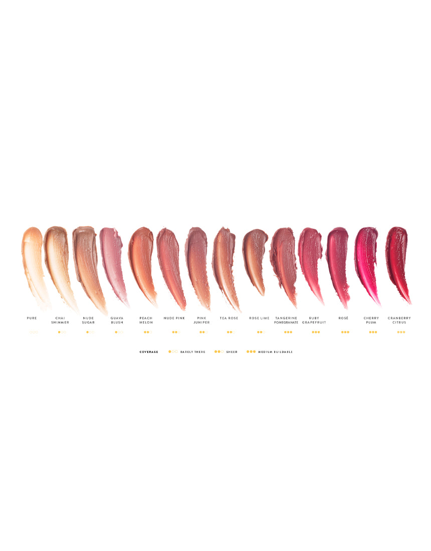 Lük Beautifood Lip Nourish cranberry citrus lipstick in a natural lipstick tube with a vibrant orange-red shade.