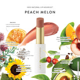 Luk Beautifood Lip Nourish Peach Melon lipstick in a sleek tube, showcasing the vibrant peach melon shade.