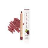 Luk Beautifood Natural Lipstick Crayon in Berry Bite with packaging, showcasing the deep berry shade and sleek design.