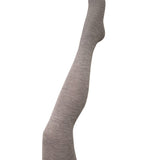 Fawn-colored Luxe Merino Wool Tights by Tightology, close-up of soft, cozy wool fabric and snug fit on model's legs.