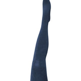 Navy Luxe Merino Wool Tights by Tightology, close-up of soft, fitted wool tights with a smooth waistband and textured fabric.