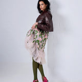 Olive green Luxe Merino Wool Tights by Tightology, close-up of soft, snug-fitting wool tights laid flat showing texture and color.