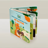 Mizzie the Kangaroo Be Active book featuring colorful illustrations of Mizzie engaging in outdoor play and active adventures.