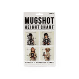 Suck UK Mugshot Height Chart with black and white design, featuring a measuring scale and space for mugshots or notes.