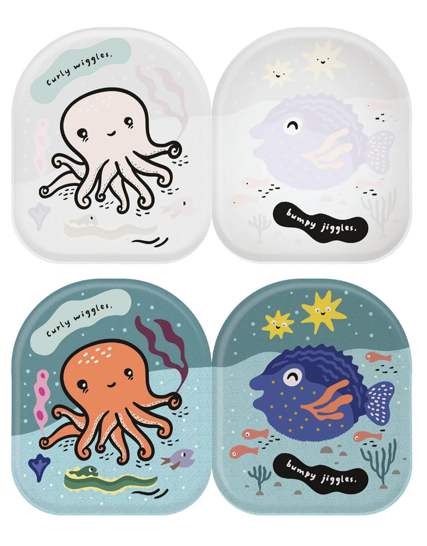 Colorful octopus and friends bath book by Brumby Sunstate featuring aquatic characters for children’s bath time fun.