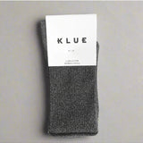 Grey glitter lurex socks by Klue, featuring a sparkly, textured design perfect for stylish, comfortable wear.