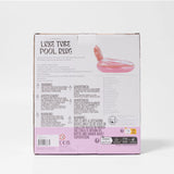 Sunnylife Luxe Pool Ring in strawberry pink floating on water, bright and fun pool float for summer relaxation.