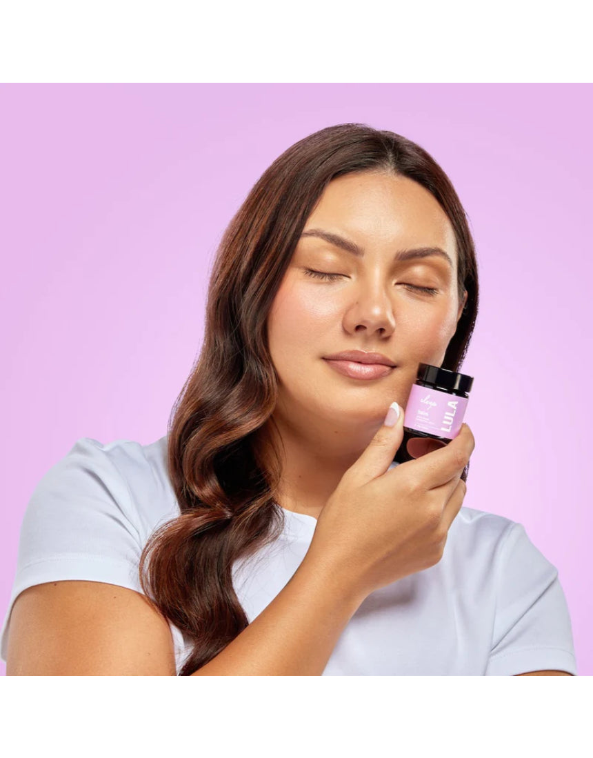 Lula Sleep Balm essential oil jar with natural ingredients, designed to promote relaxation and restful sleep.