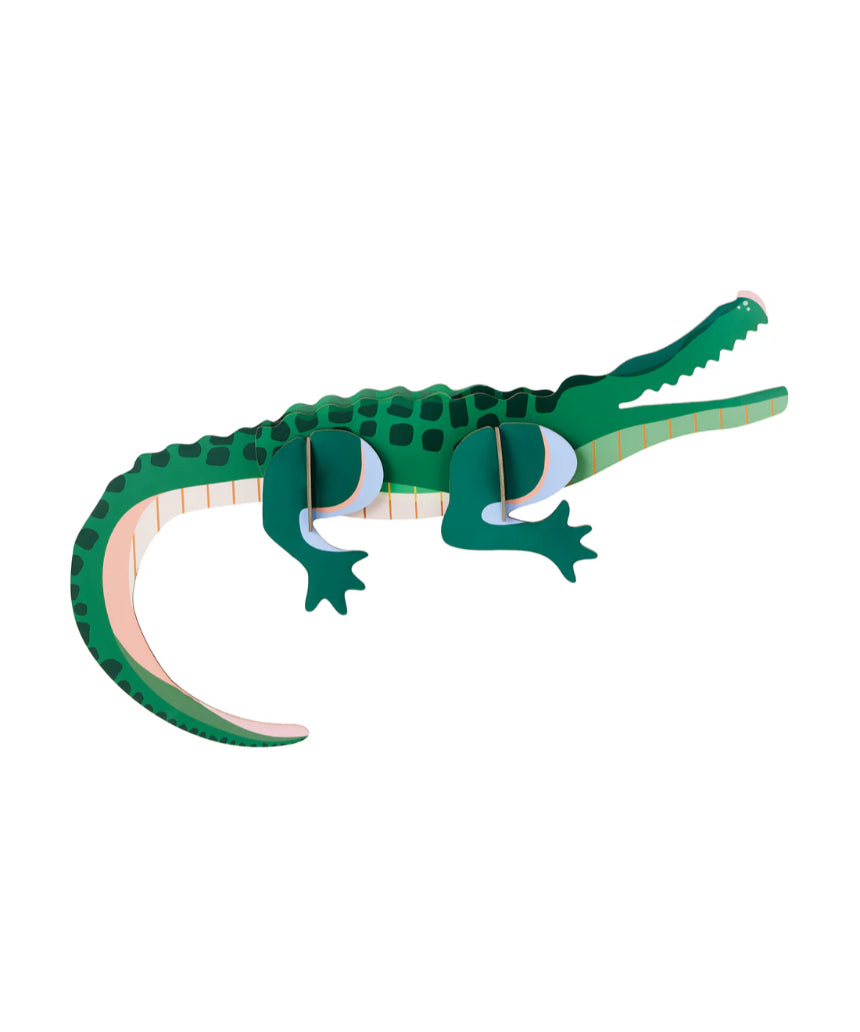 Tall crocodile jungle wall art print by Studio Roof, A4 size, featuring detailed illustration of a crocodile for wall decor.