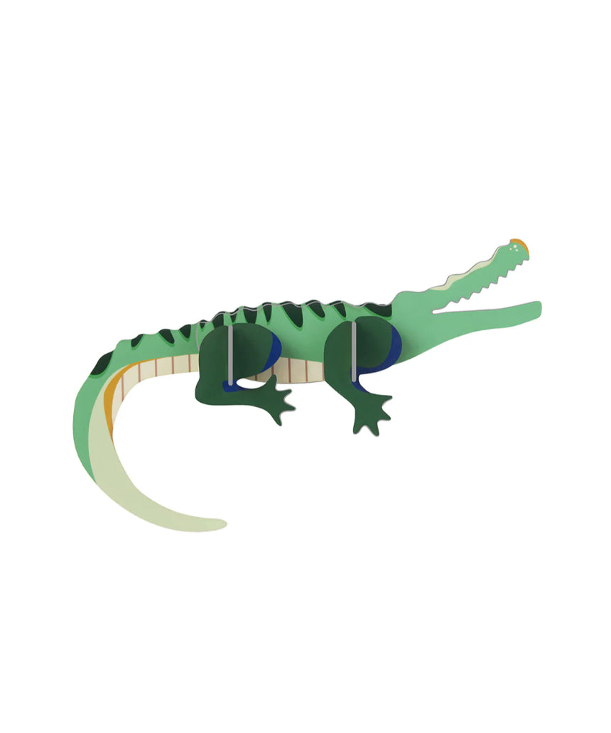 Studio Roof jungle wall art featuring a detailed crocodile illustration on textured background, perfect for wall decor.