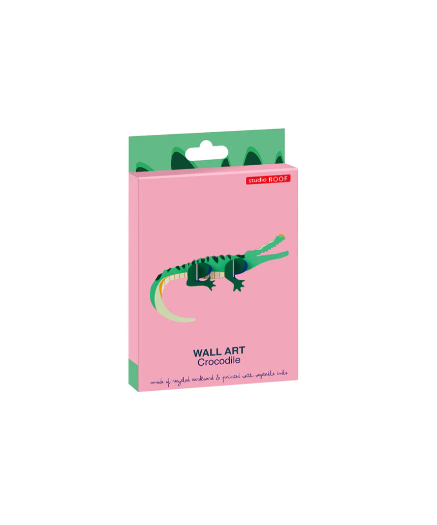 Studio Roof wall decor featuring a realistic crocodile illustration with jungle-themed background, perfect for wildlife-inspired interior design.