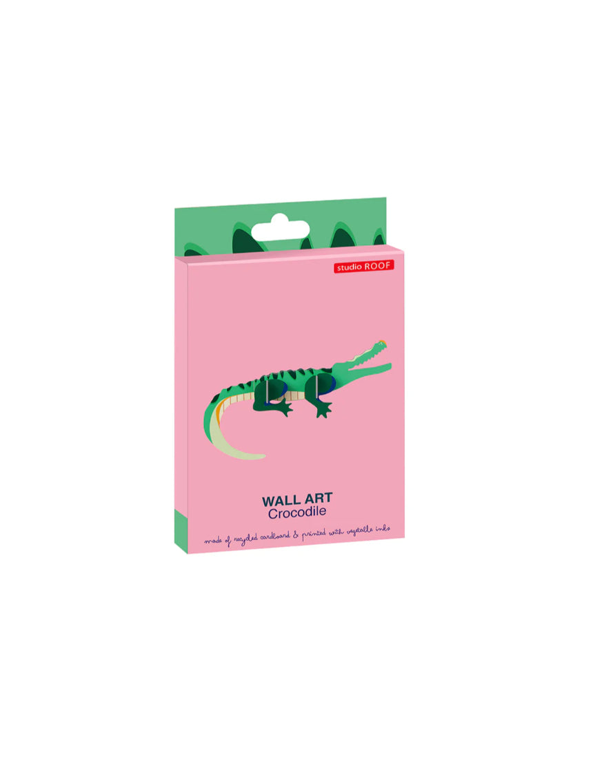 Studio Roof wall decor featuring a realistic crocodile illustration with jungle-themed background, perfect for wildlife-inspired interior design.