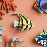 Studio Roof wall decor featuring a detailed angelfish illustration, perfect for ocean-themed interior decoration.