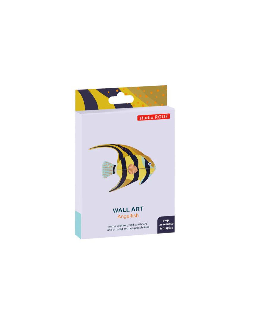 Studio Roof wall decor featuring a colorful angelfish illustration, ideal for ocean-themed interior decoration.