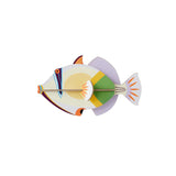 Studio Roof wall art featuring a vibrant lagoon triggerfish, perfect as sea creature wall decor for marine-themed spaces.