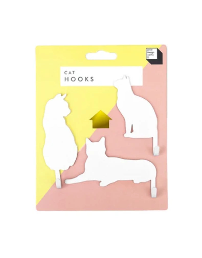 Suck UK Hooks Cat wall hooks featuring a playful cat design, made of durable material, perfect for hanging keys or accessories.
