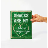 Jones & Co Fun House Snacks Tile wall decor featuring colorful snack illustrations for playful home decoration.