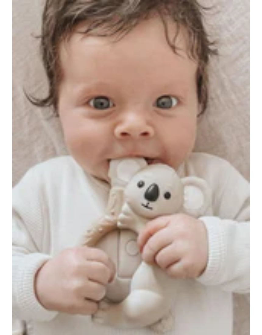 Winnie Parkes Banks the Koala teething ring with soft silicone texture and adorable koala design for babies.