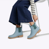 Seafoam Merry People Bobbi gumboots with waterproof rubber material and slip-resistant sole, stylish rain boots for women.