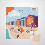 Mizzie the Kangaroo puzzle featuring Mizzie hopping around Victoria on a grey background, ideal for children’s educational play.