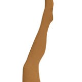 Close-up of Tightology Weave Organic Cotton Tights in butterscotch color, showing the textured woven fabric and knit details.