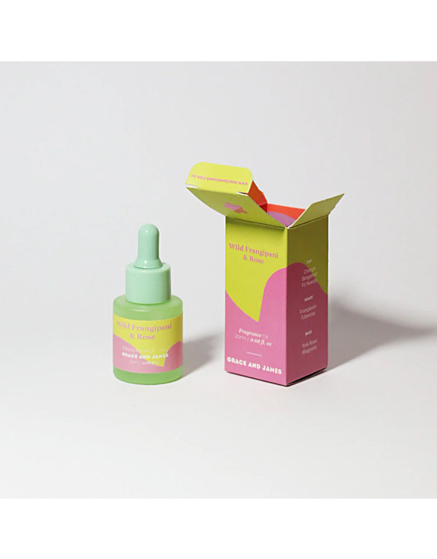 Grace & James Frangipani and Rose felt air freshener refill with floral scent and natural design.