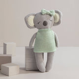 Living Textiles Kimmy the Koala knitted animal toy, soft plush toy with detailed knitted features, ideal for children and cuddly play.